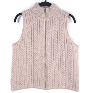 NWOT JOIE Cable Rib Chunky Knit Full Zip Vest Size SMALL‎
